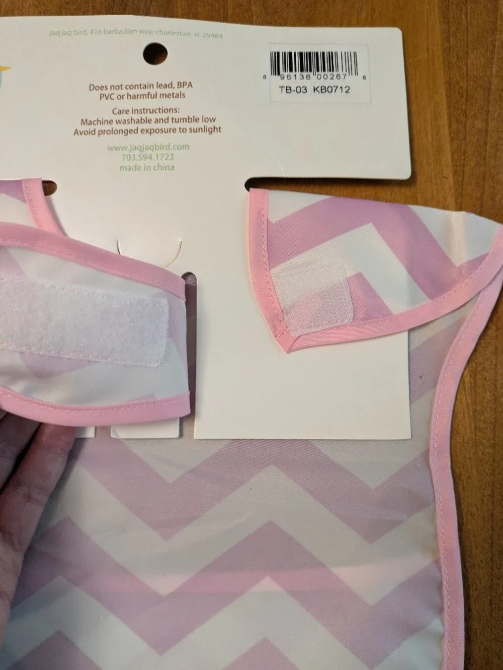 Jaq Jaq Bird Pink Chevron Feeding Bib with Pocket & 3 Perfect Mini Pouches